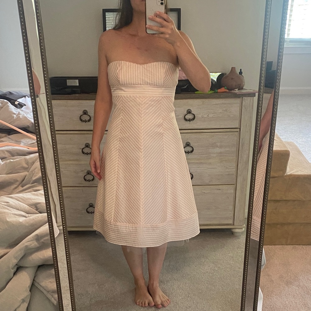 Chic Pink Seersucker Dress
